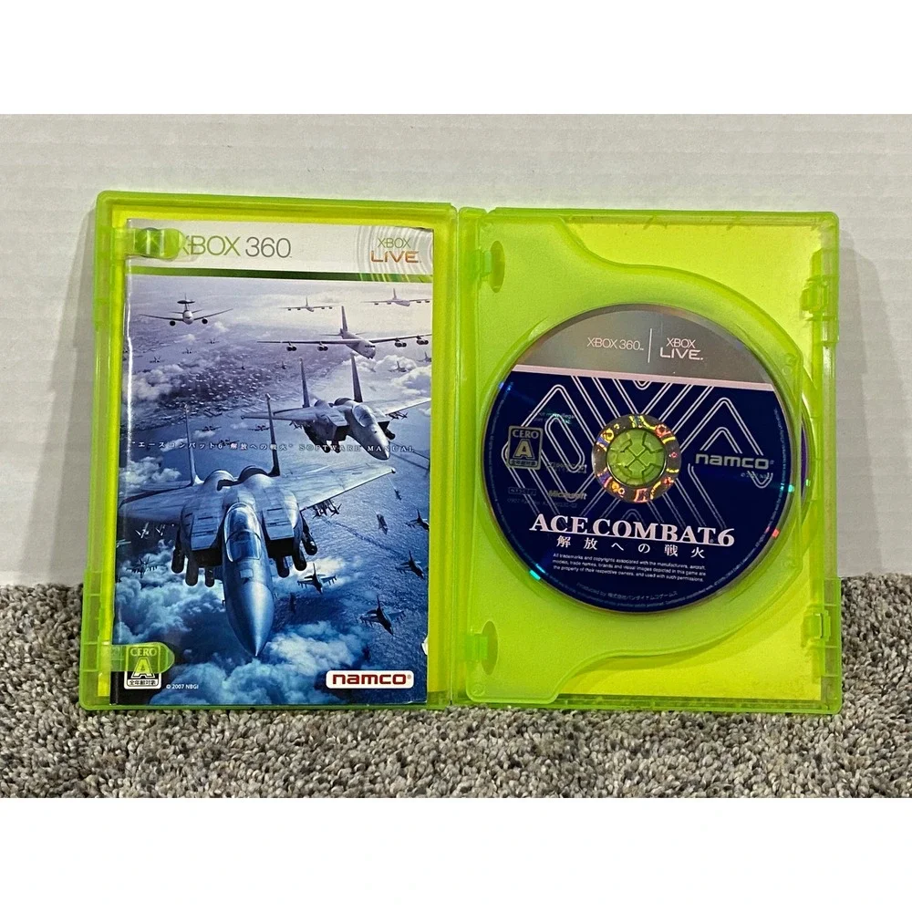 Video Game Xbox 360 Ace Combat 6 Katamari Namco NTSC-J Green One Size Excellent